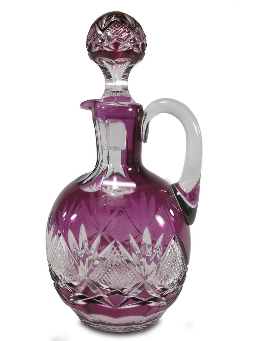 Vintage Ruby glass cut to clear bottle (1 of 6)