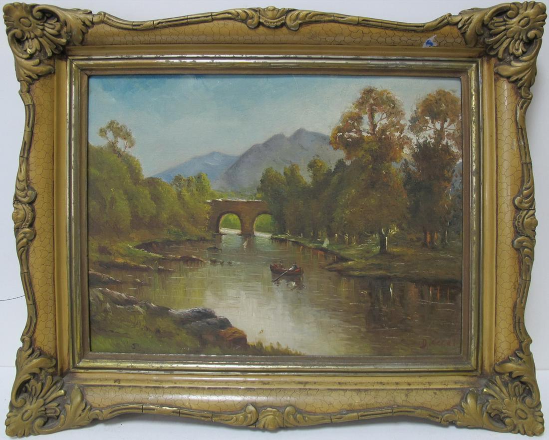 Vintage European oil on board landscape, signed (1 of 4)