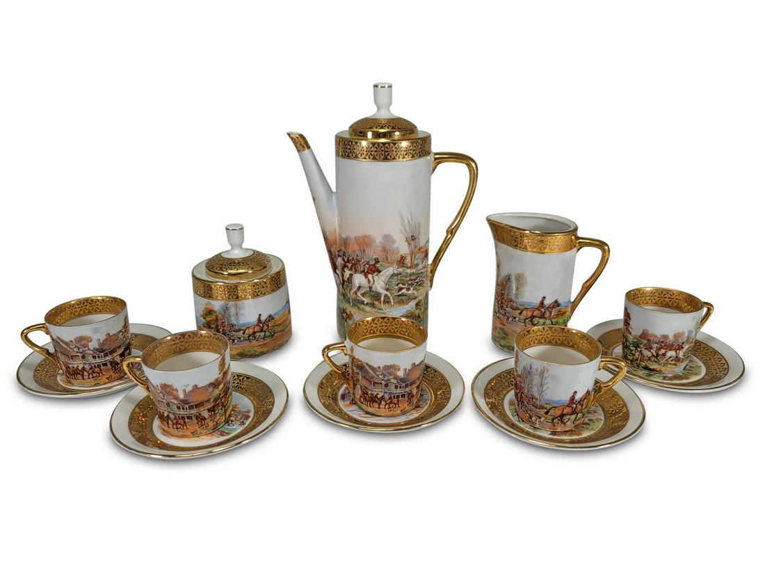 French Limoges 8 pcs porcelain coffeepot set (1 of 6)