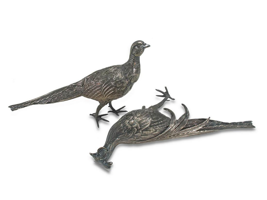 Antique pair of sterling 925 partrige statues (1 of 5)