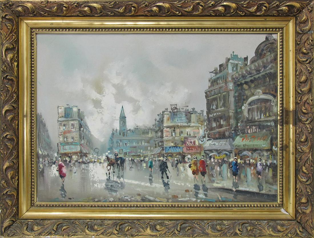 DEVITY, Antonio, (Italian, 20th C): Parisian street (1 of 4)