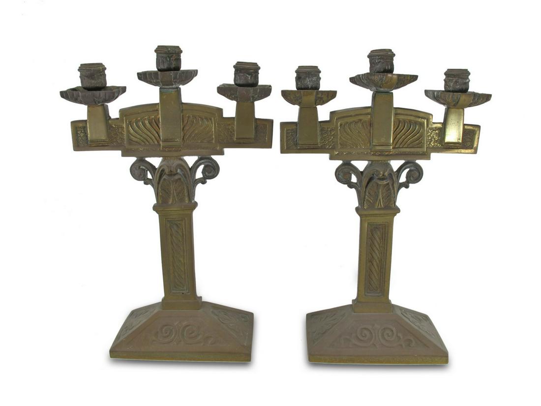 Antique French pair of bronze candelabras: Antique French pair of bronze candelabras. 15 1/2 H x 9 7/8 W x 4 D. ANY INVOICE OVER $ 2,000.00 WE WILL ACCEPT PAYMENTS ONLY THROUGH CHECK OR BANK WIRE TRANSFER, SAME FOR INTERNATIONAL BUYERS. IF YOU