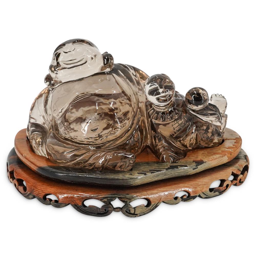 Antique Chinese rock crystal Buddha statue (1 of 5)