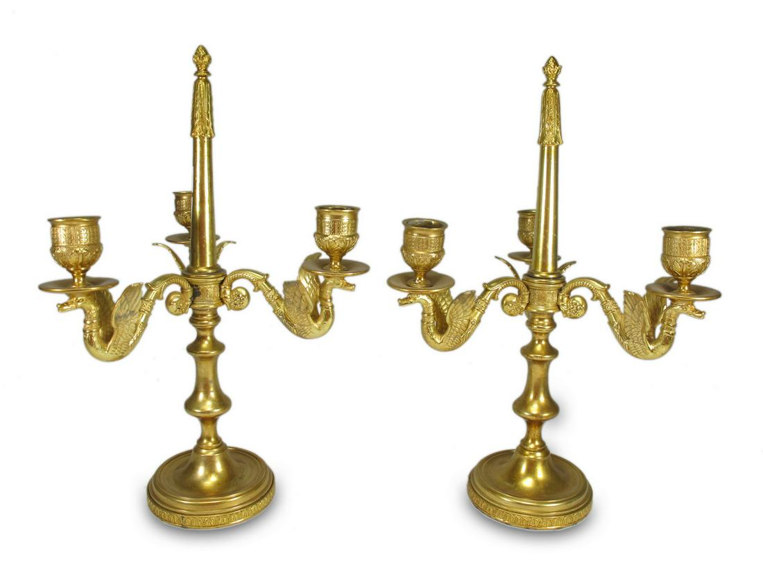 Antique French of gilt bronze candlesticks (1 of 6)
