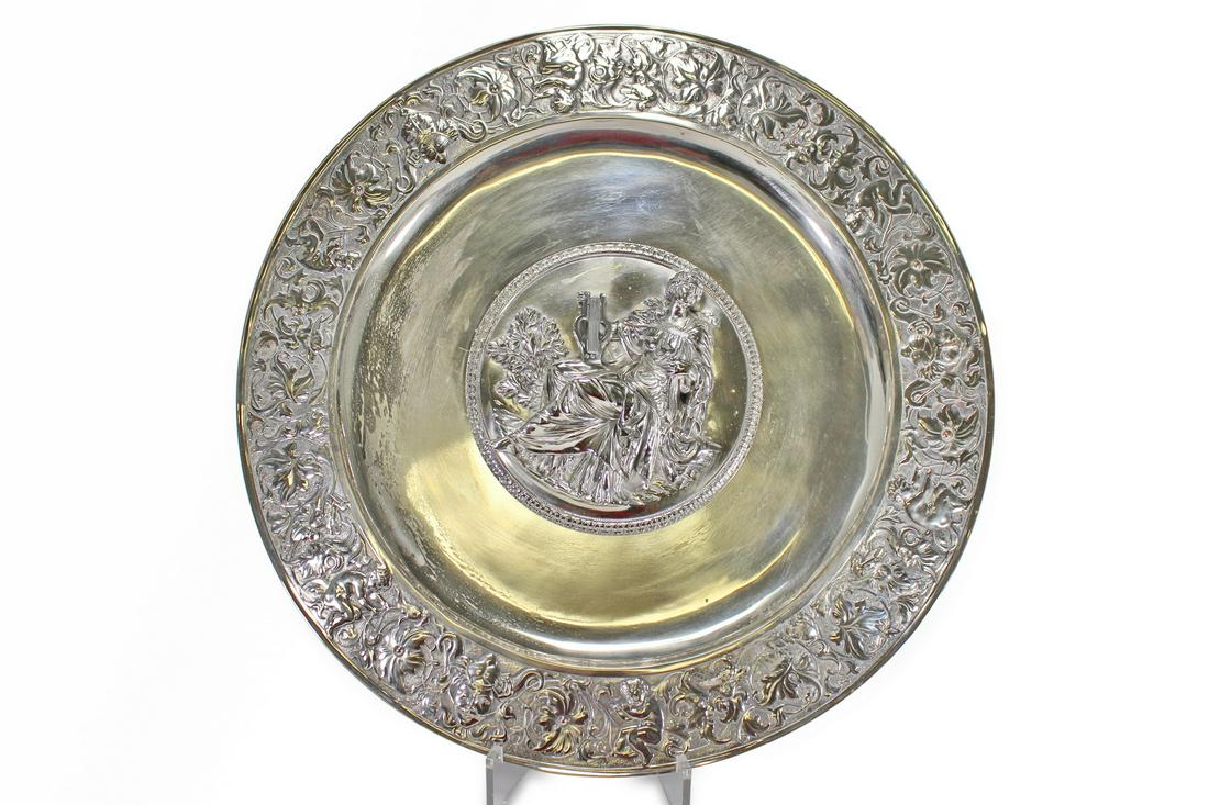 Vintage large silverplate bronze charger (1 of 6)