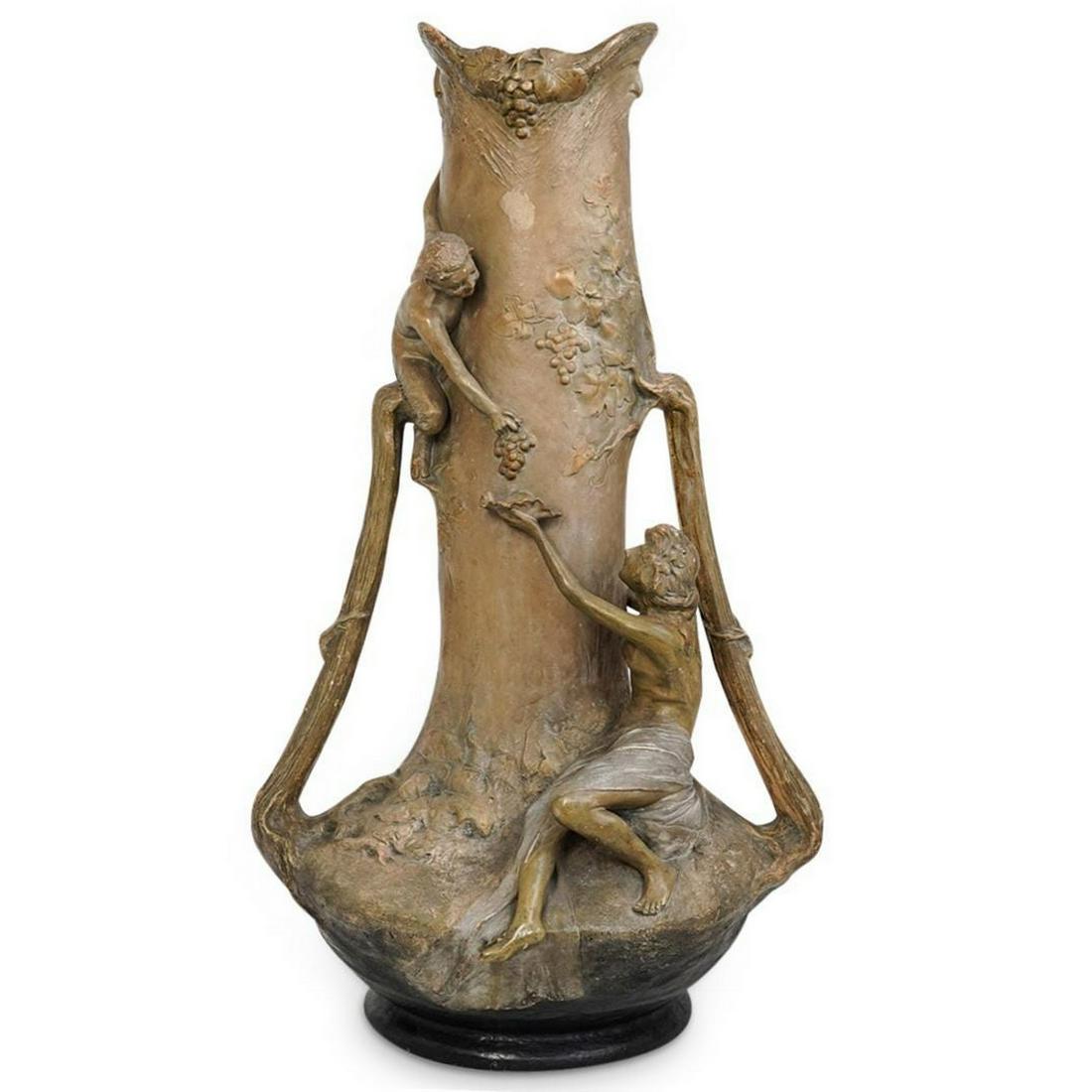 August OTTO (XIX-XX) Austrian terracotta vase (1 of 8)