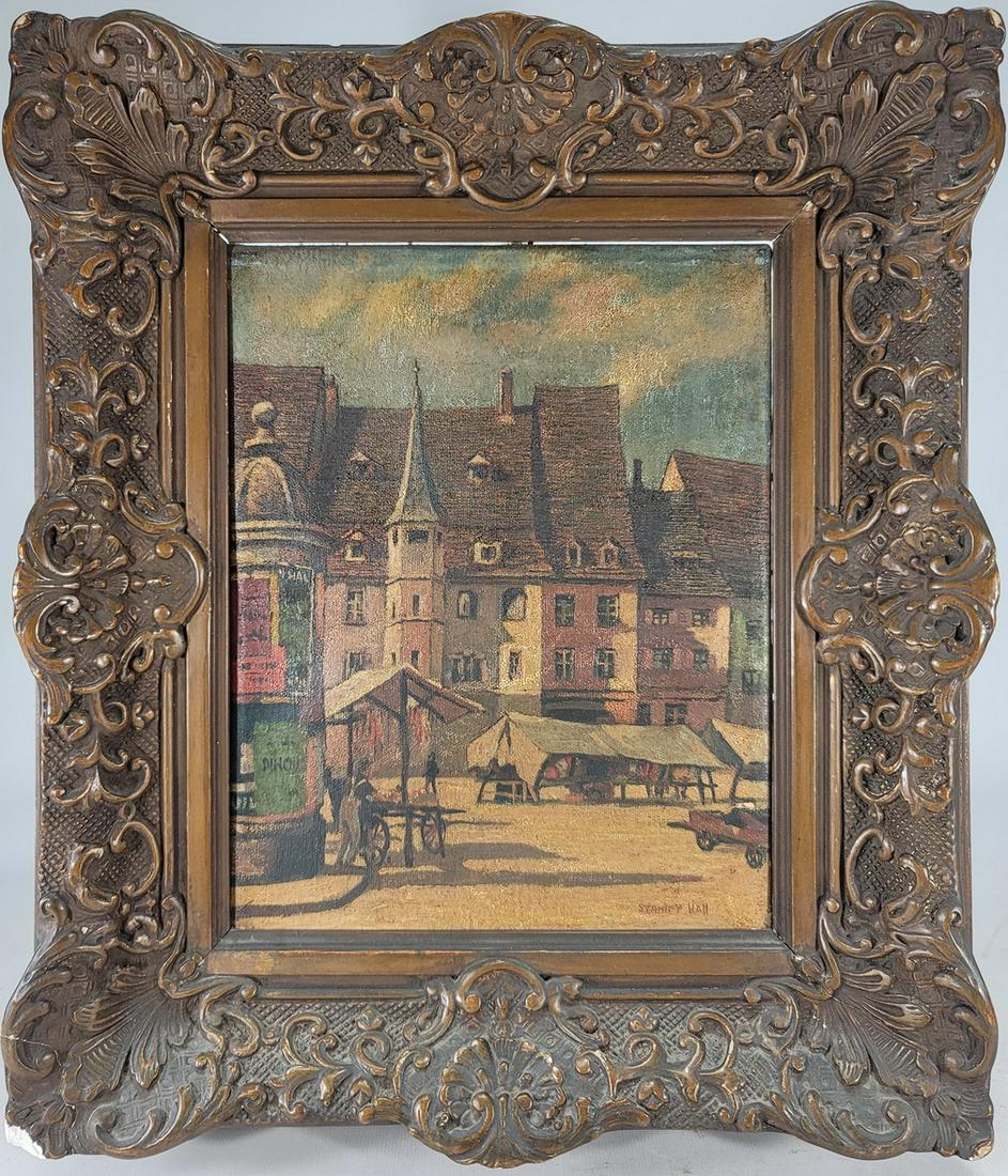 Stanley HALL, British oil on canvas cityscape painting (1 of 5)