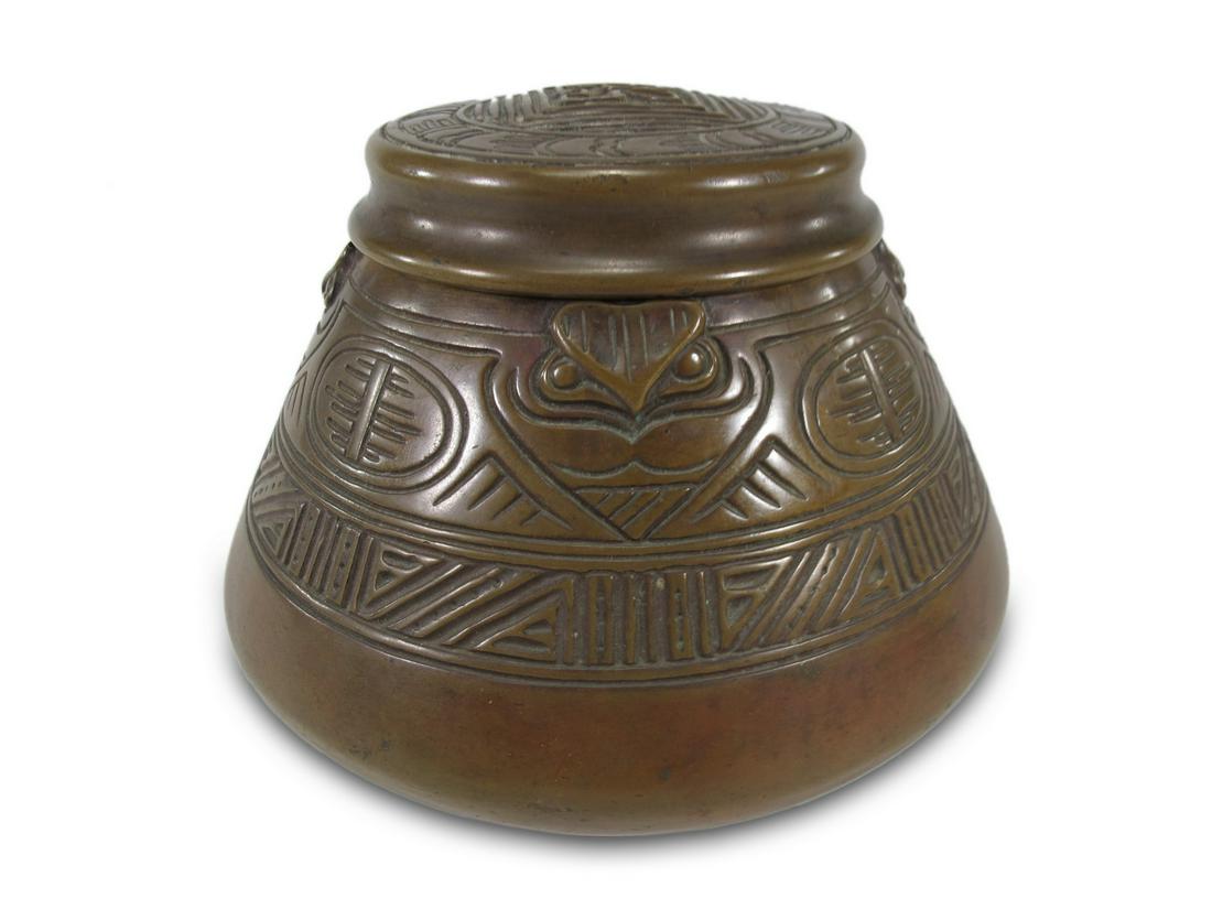 Tiffany Studios Egyptian bronze inkwell (1 of 6)