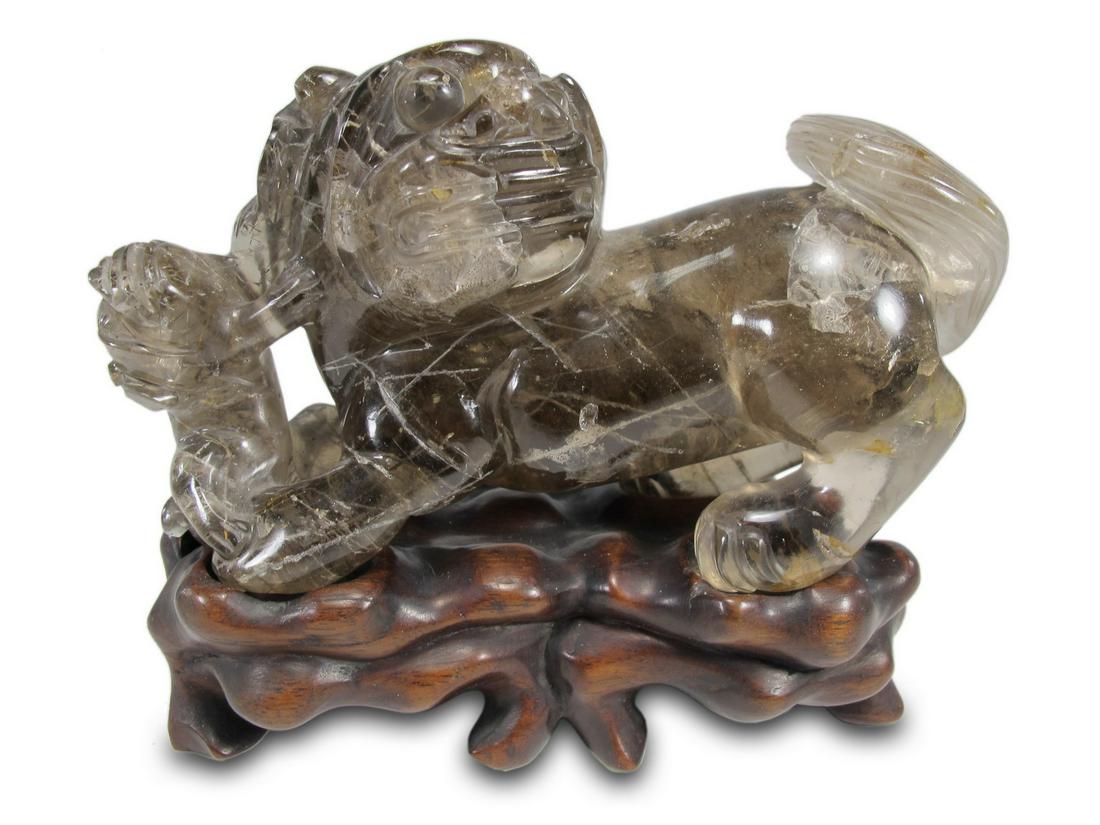 Antique Chinese hand carved Rock Crystal statue (1 of 4)