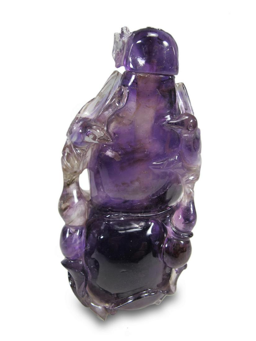 Antique Chinese hand carved Amethyst snuff bottle (1 of 5)