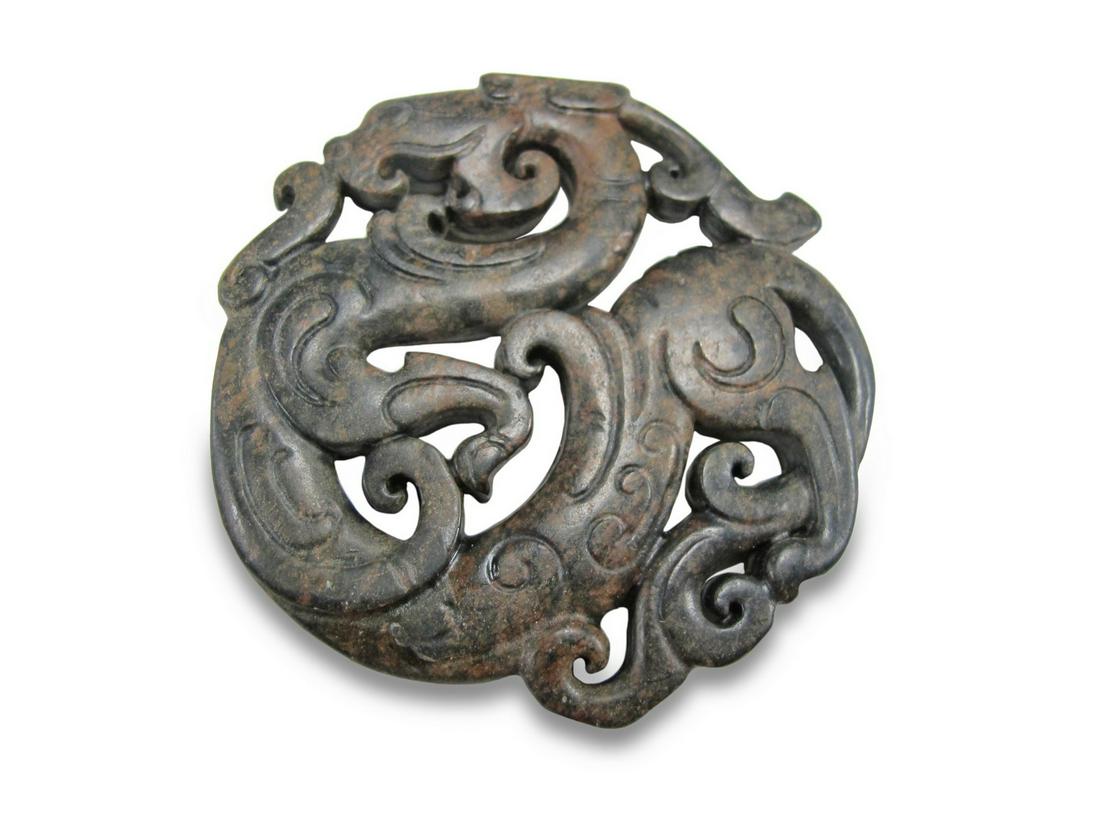 Antique Chinese hard stone plaque (1 of 2)