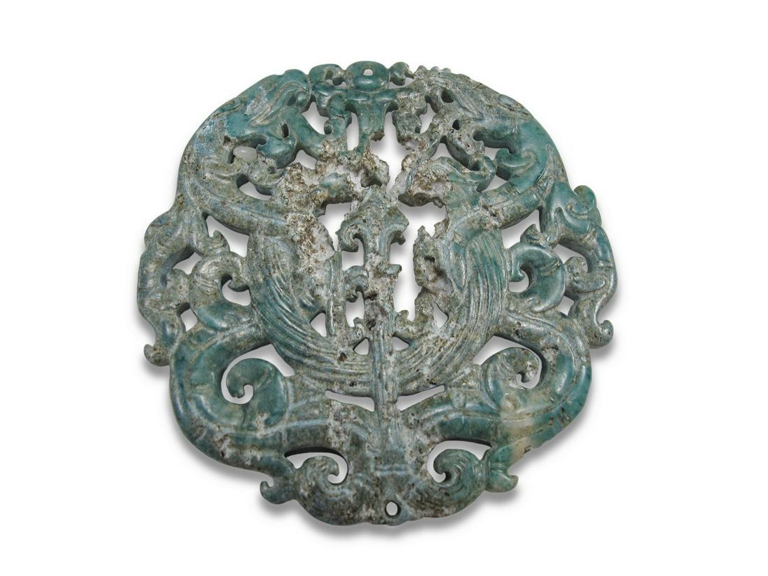 Antique Chinese hard stone plaque (1 of 2)