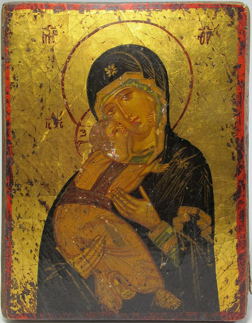 Antique probably Russian wood icon (1 of 4)