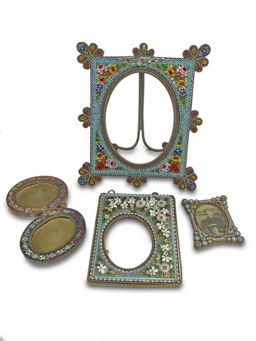 4 Antique micromosaic picture frames (1 of 5)