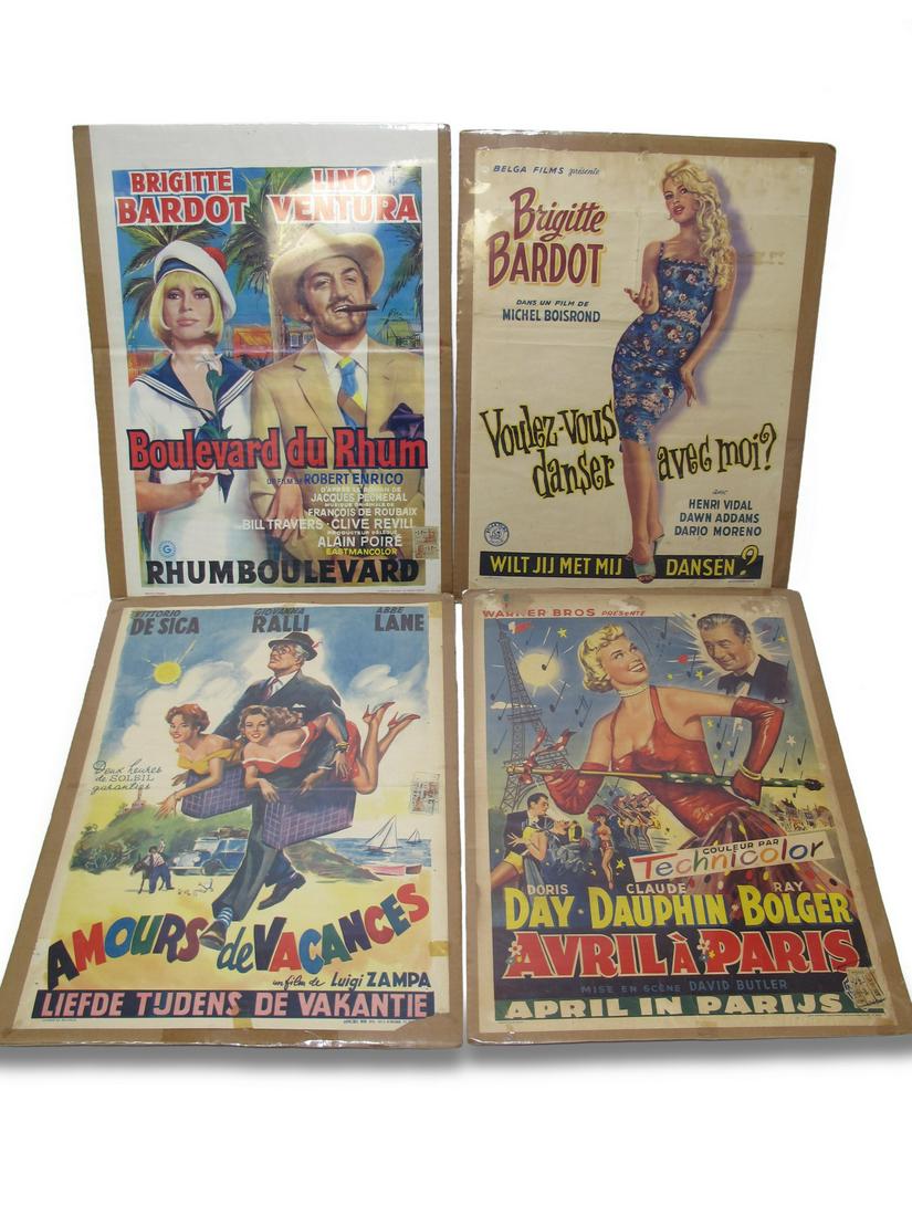 Vintage set of 4 poster printed in Belgium (1 of 7)