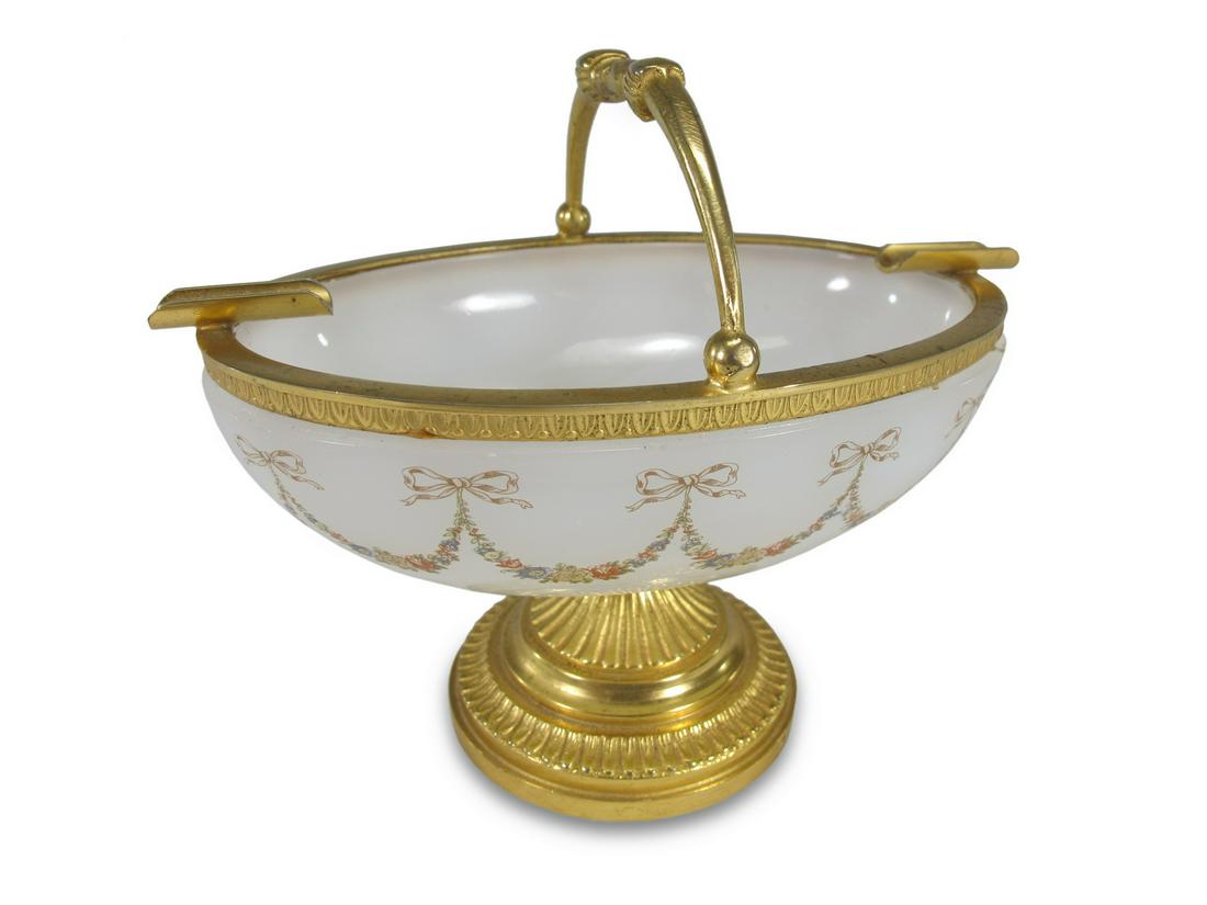 Antique french gilt bronze & opaline glass basket (1 of 4)