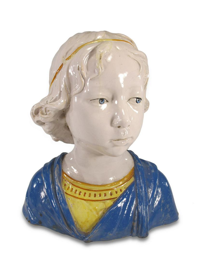 Antique French ceramic bust, marked PA F (1 of 7)