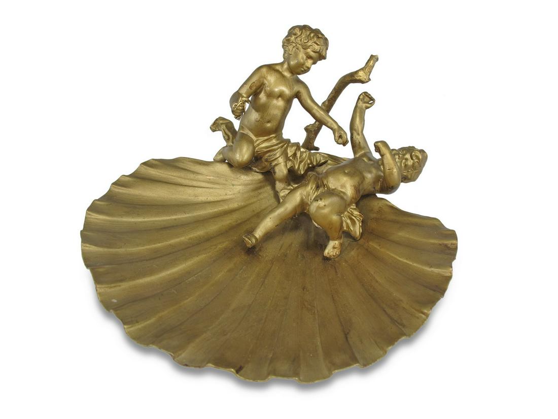 Antique French gilt bronze ashtray (1 of 5)