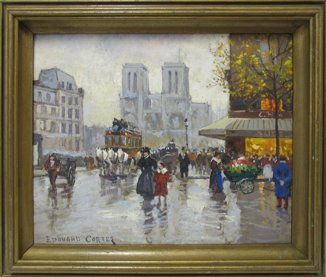 Signed Edouard CORTES oil on canvas: Signed Edouard CORTES oil on canvas. 17 3/8 H x 20 1/8 W including frame. 13 7/8 H x 17 W without frame. ANY INVOICE OVER $ 2,000.00 WE WILL ACCEPT PAYMENTS ONLY THROUGH CHECK OR BANK WIRE TRANSFER, S