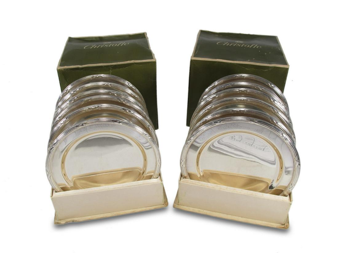 Christofle, France 2 sets of 6 dishs each: Christofle, France 2 sets of 6 dishs each. Box: 5 1/2 H x 6 W x 6 D. ANY INVOICE OVER $ 2,000.00 WE WILL ACCEPT PAYMENTS ONLY THROUGH CHECK OR BANK WIRE TRANSFER, SAME FOR INTERNATIONAL BUYERS. IF YOU