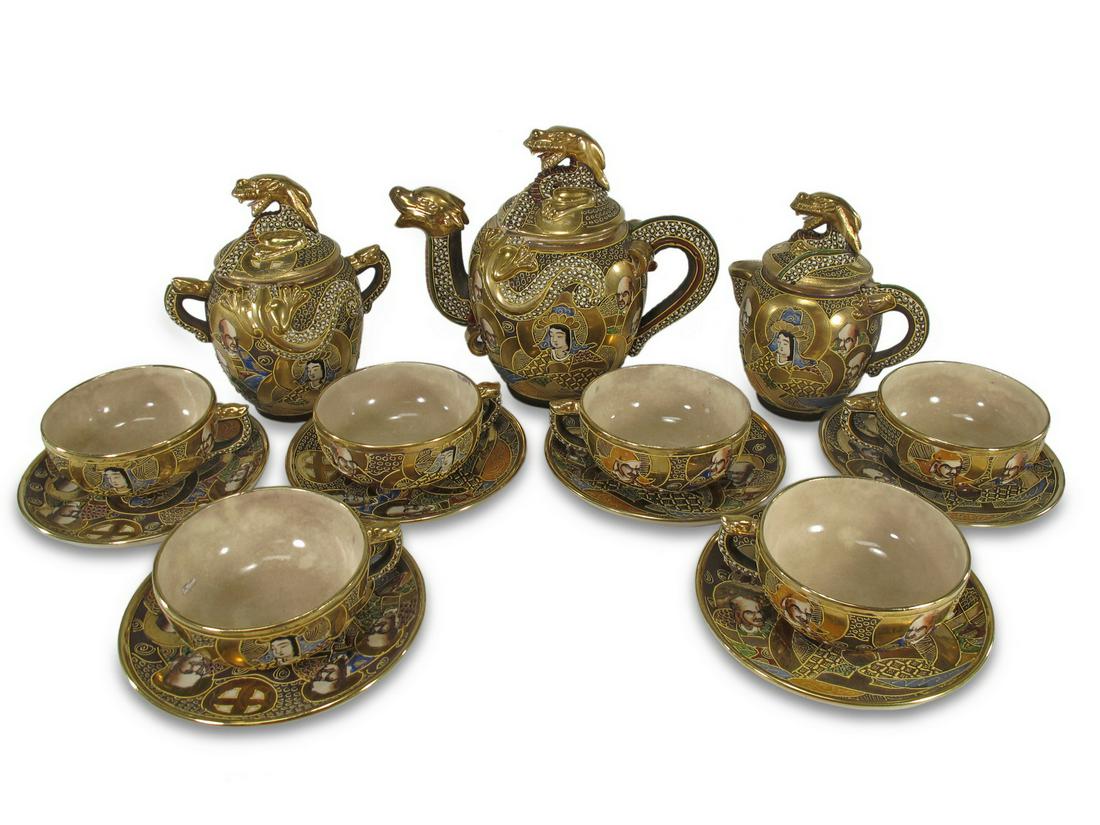 Antique Japanese Satsuma teapot set (1 of 7)