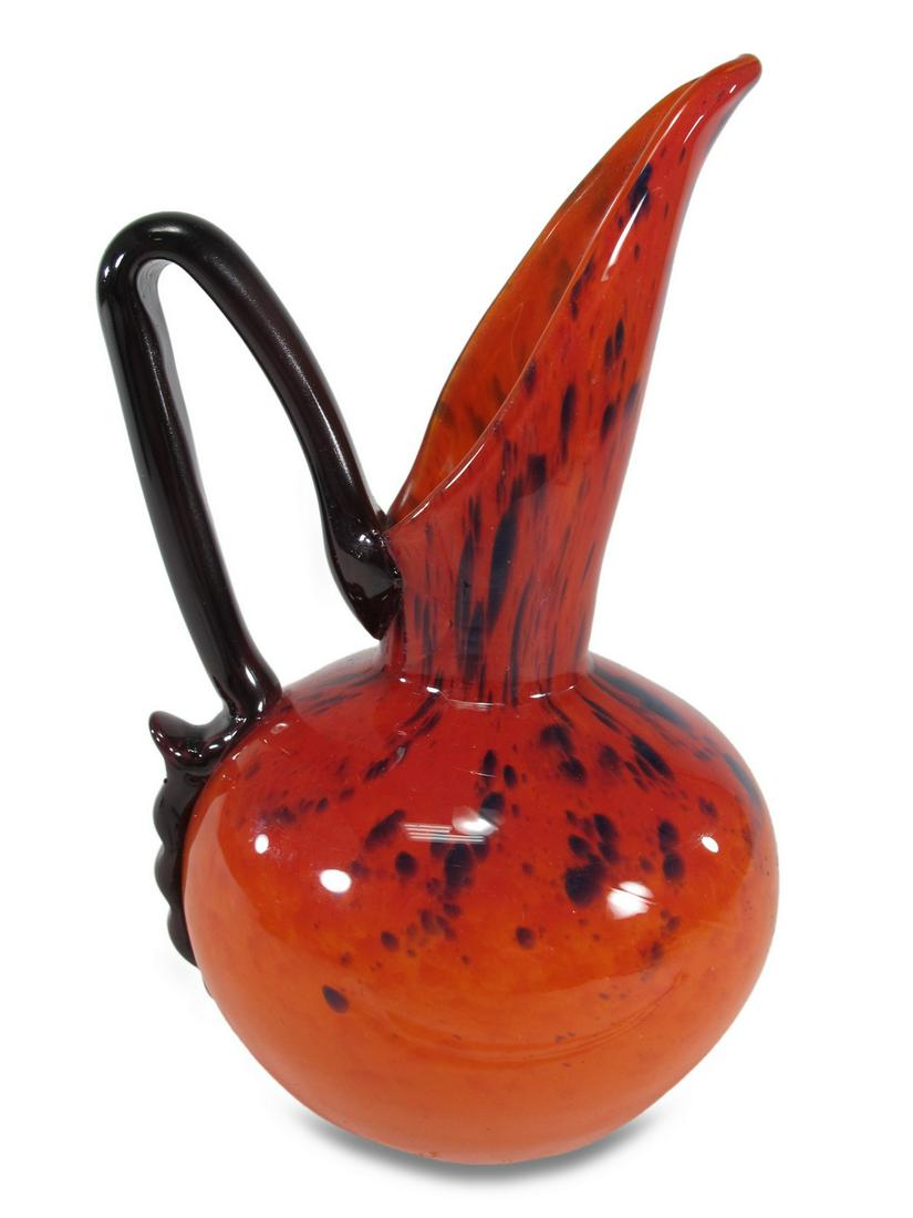 Charles Schneider, France glass pitcher: Charles Schneider, France glass pitcher. 7 H x 4 W. ANY INVOICE OVER $ 2,000.00 WE WILL ACCEPT PAYMENTS ONLY THROUGH CHECK OR BANK WIRE TRANSFER, SAME FOR INTERNATIONAL BUYERS. IF YOU PAY ONLINE WE WI
