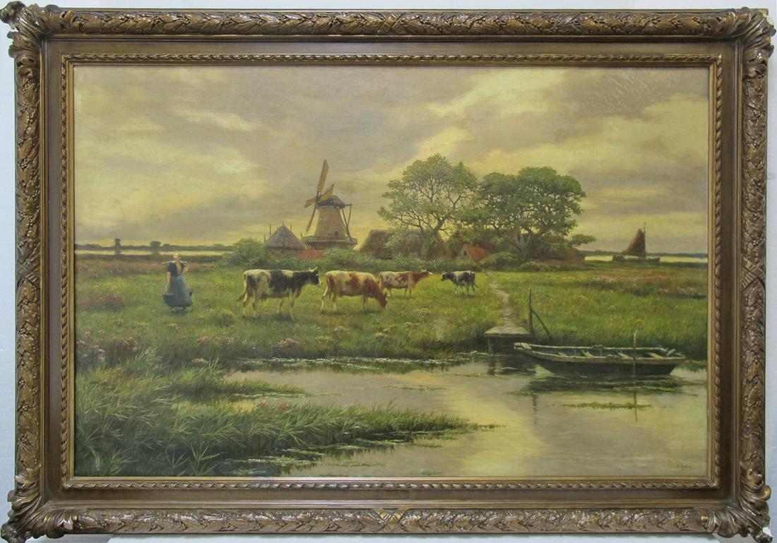 Henri HOUBEN (1858-1931) Belgian oil on canvas (1 of 8)