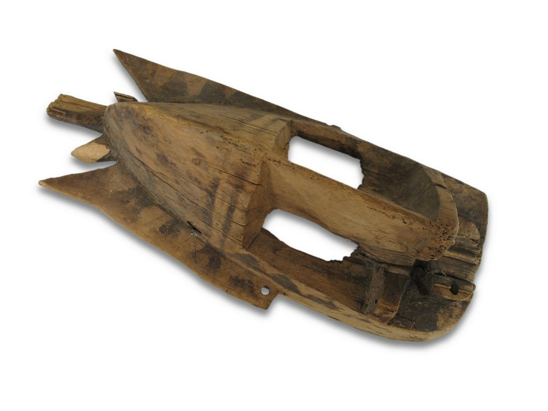 Antique African wood mask: Antique African wood mask. 15 1/4 H x 7 1/4 W x 7 1/8 D. ANY INVOICE OVER $ 2,000.00 WE WILL ACCEPT PAYMENTS ONLY THROUGH CHECK OR BANK WIRE TRANSFER, SAME FOR INTERNATIONAL BUYERS. IF YOU PAY ONLINE 