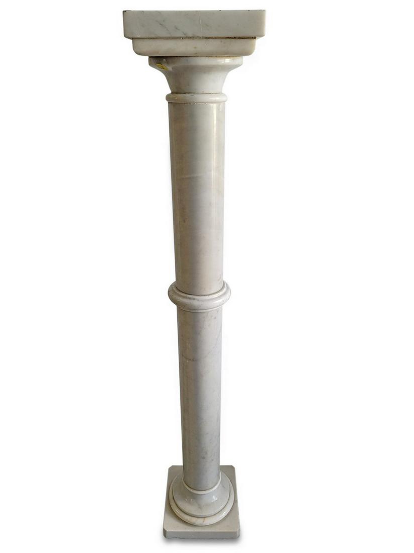Antique white marble pedestal (1 of 1)