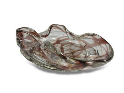 Italian Murano ashtray: Italian Murano ashtray. 2 5/8 H x 7 3/8 W x 6 D. ANY INVOICE OVER $ 2,000.00 WE WILL ACCEPT PAYMENTS ONLY THROUGH CHECK OR BANK WIRE TRANSFER, SAME FOR INTERNATIONAL BUYERS. IF YOU PAY ONLINE WE WILL