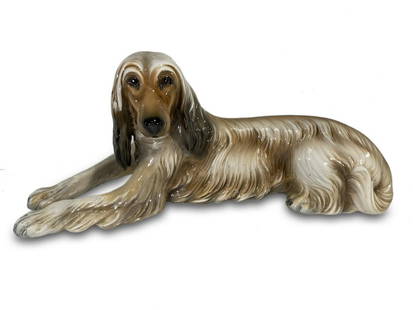 Giovanni RONZAN, Lenci Afghan Hound dog ceramic statue: Giovanni RONZAN, Lenci Afghan Hound dog ceramic statue. 8 H x 19 3/8 W x 7 3/8 D. ANY INVOICE OVER $ 2,000.00 WE WILL ACCEPT PAYMENTS ONLY THROUGH CHECK OR BANK WIRE TRANSFER, SAME FOR INTERNATIONAL