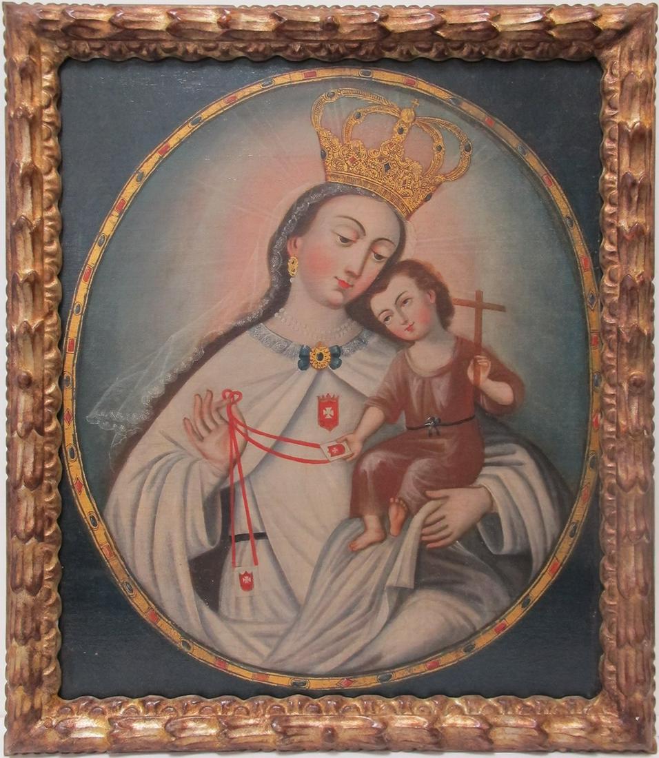 Antique European oil on canvas Religious painting (1 of 5)