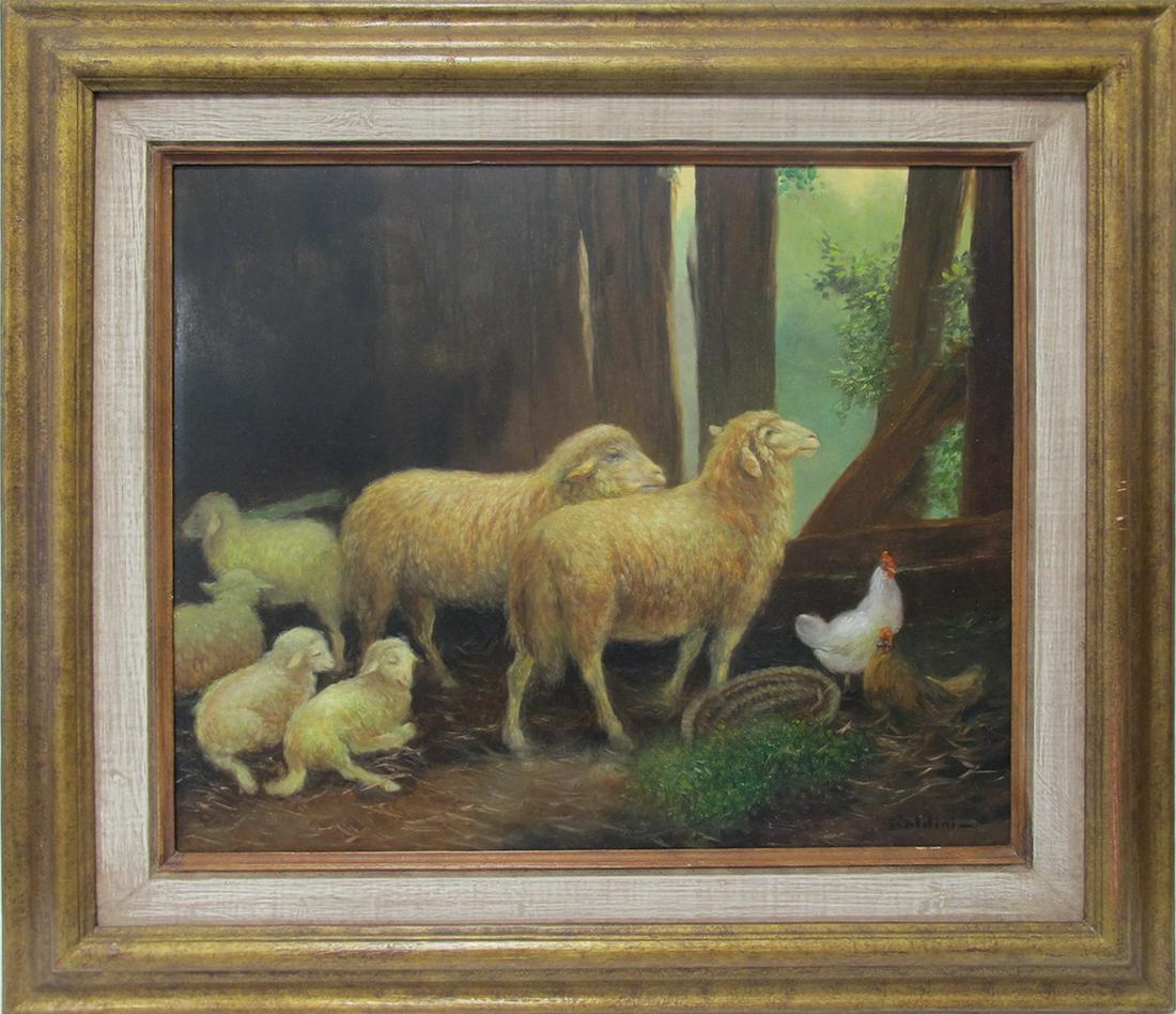 Signed BOLDINI oil on masonite, dated 1974 (1 of 4)