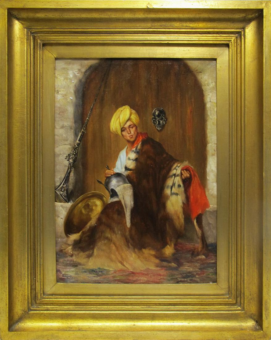Antique Orientalist oil on canvas, signed (1 of 7)