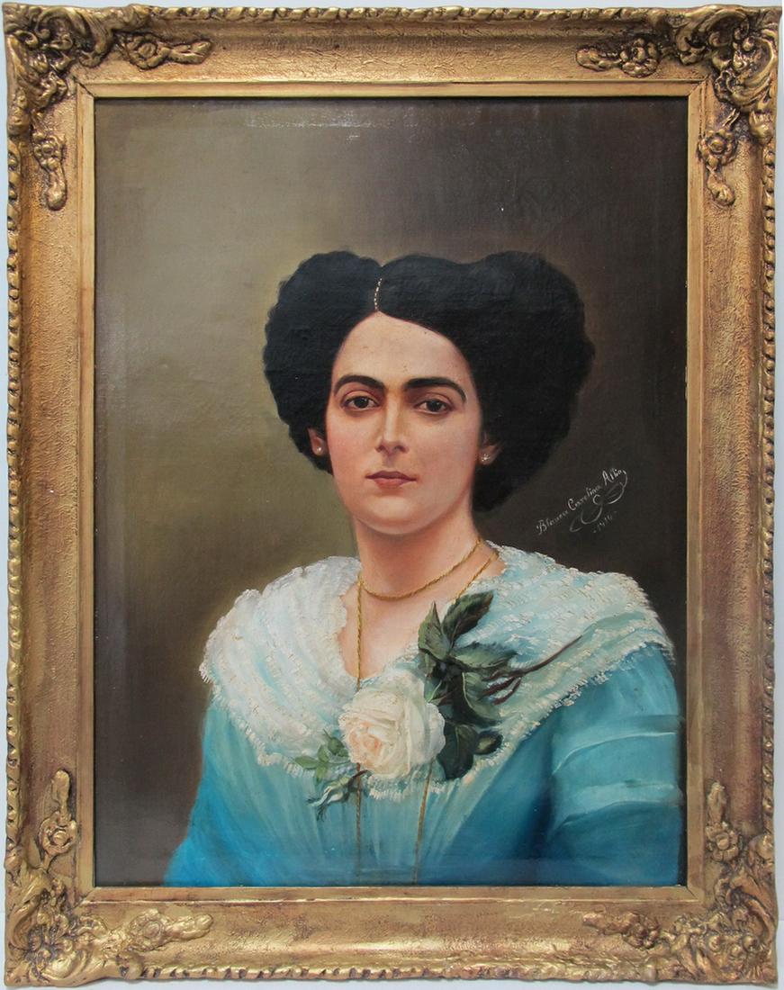 Antique European portrait painting, signed (1 of 6)