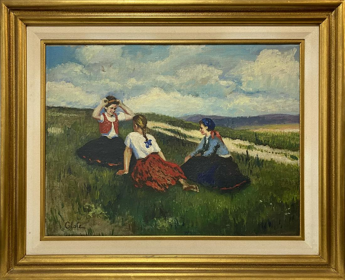 Oscar GLATZ (1872-1958) Hungarian oil on canvas (1 of 4)