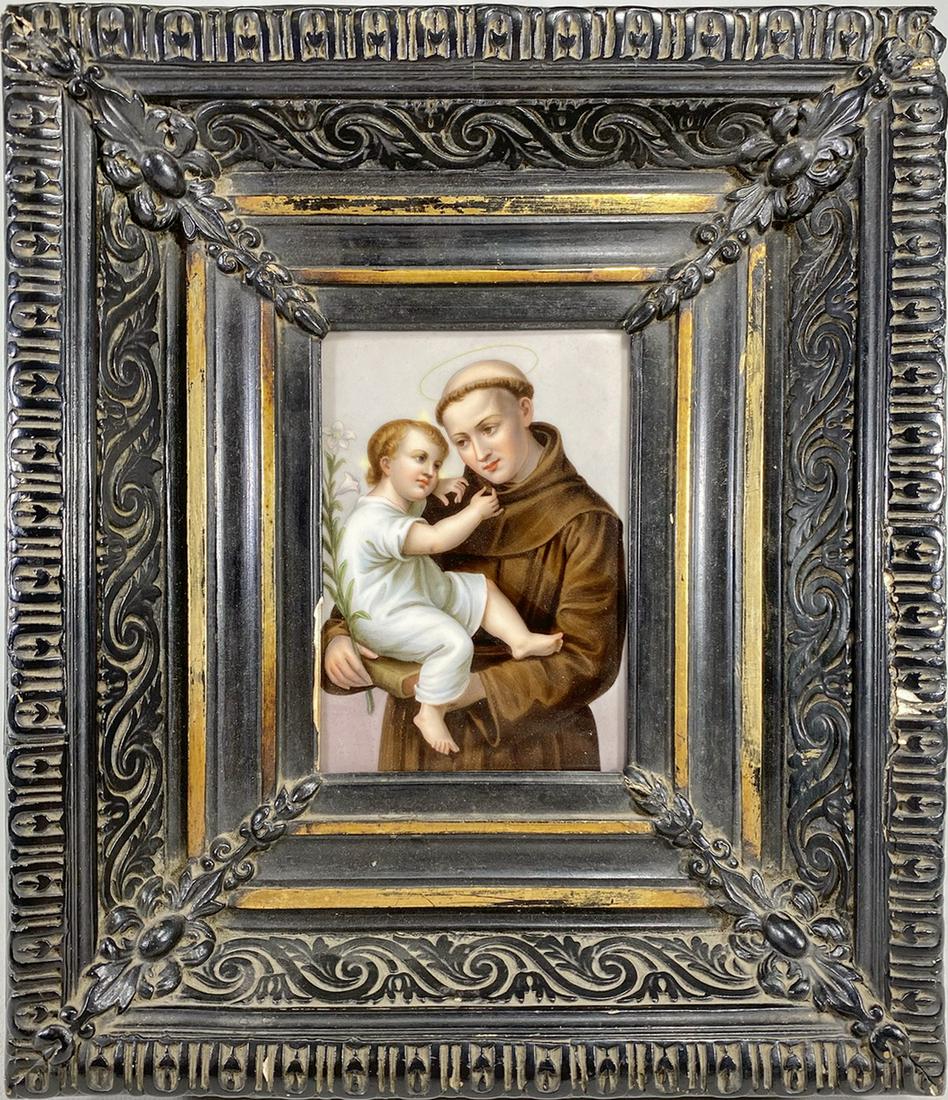 Antique European porcelain framed plaque (1 of 4)