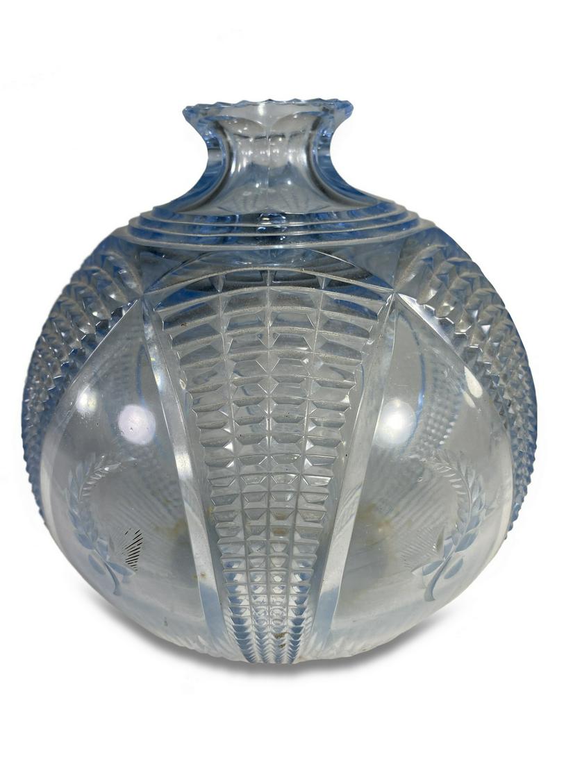 French Art Deco blue glass vase (1 of 4)