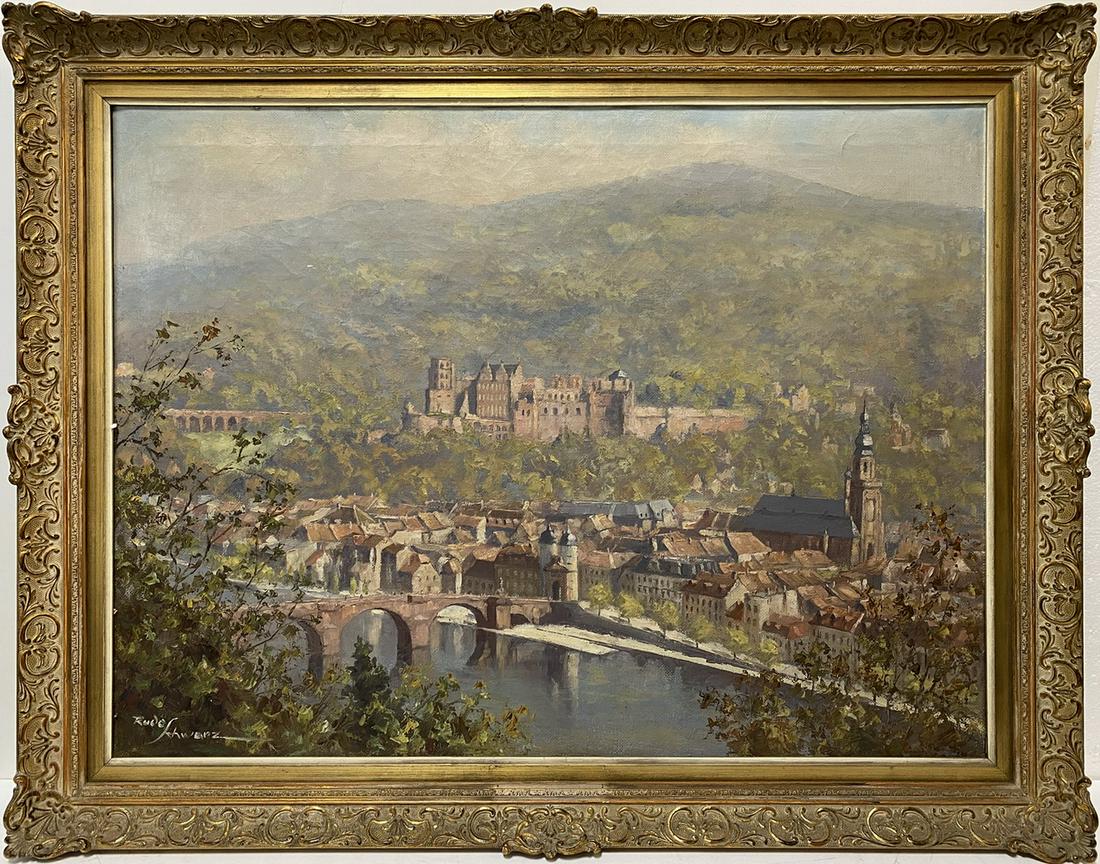 Rudo SCHWARZ (1906-1983) German oil on canvas (1 of 5)