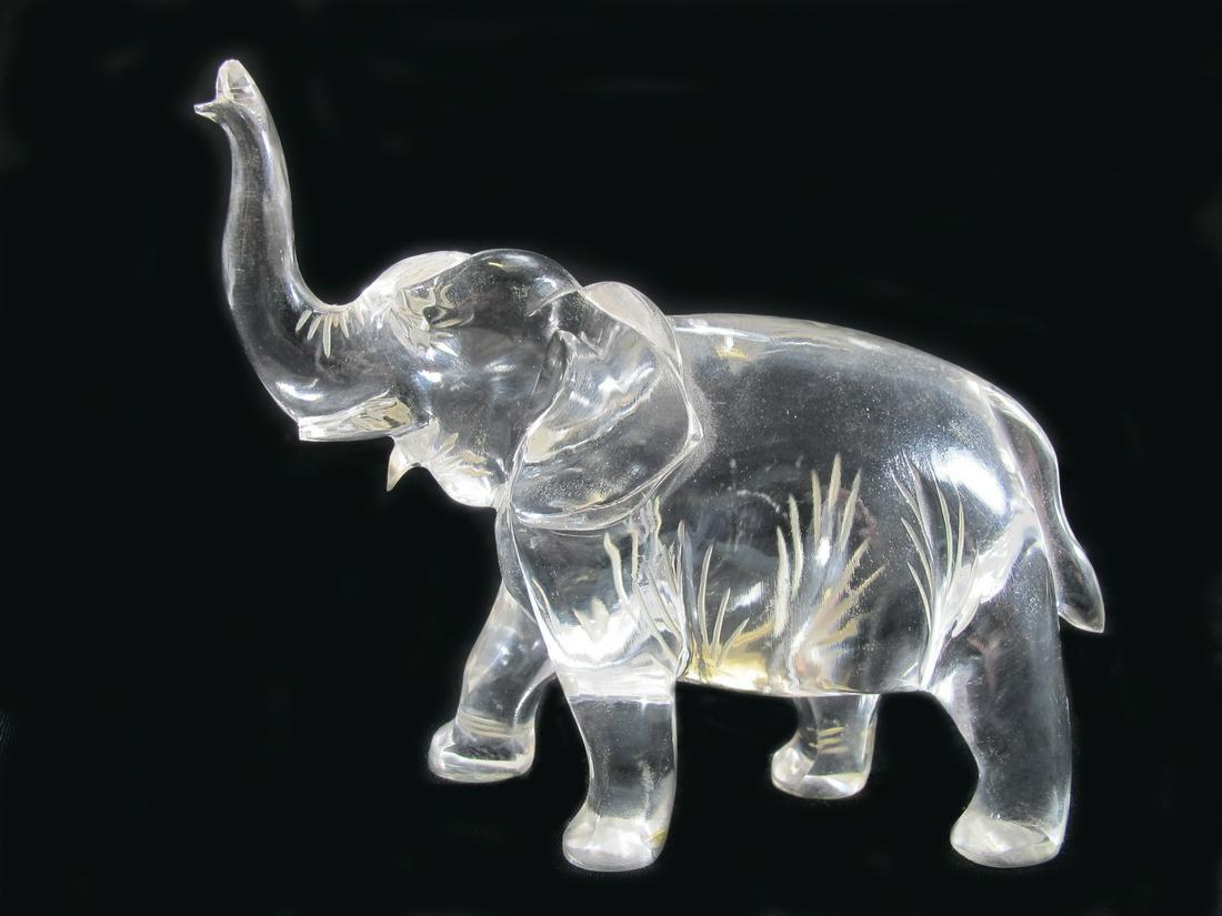 Antique Chinese rock crystal elephant sculpture (1 of 6)