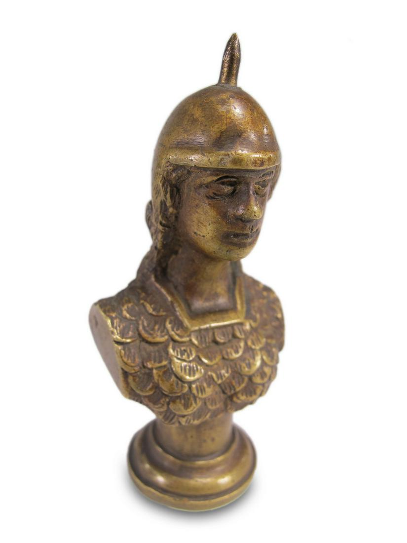 Antique French bronze soldier seal (1 of 5)