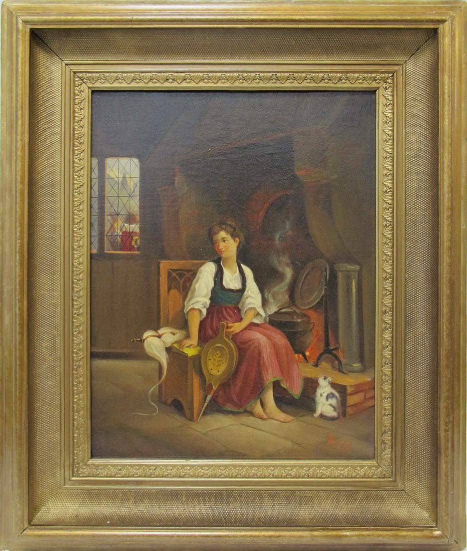 Antique European oil on canvas, signed ROSSI: Antique European oil on canvas, signed ROSSI. 22 1/4 H x 19 W including frame. 15 3/4 H x 12 W without frame. TO SHIP THIS ITEM IN USA OR INTERNATIONAL, PLEASE CONTACT THE SHIPPERS : 1) UPS store1937-