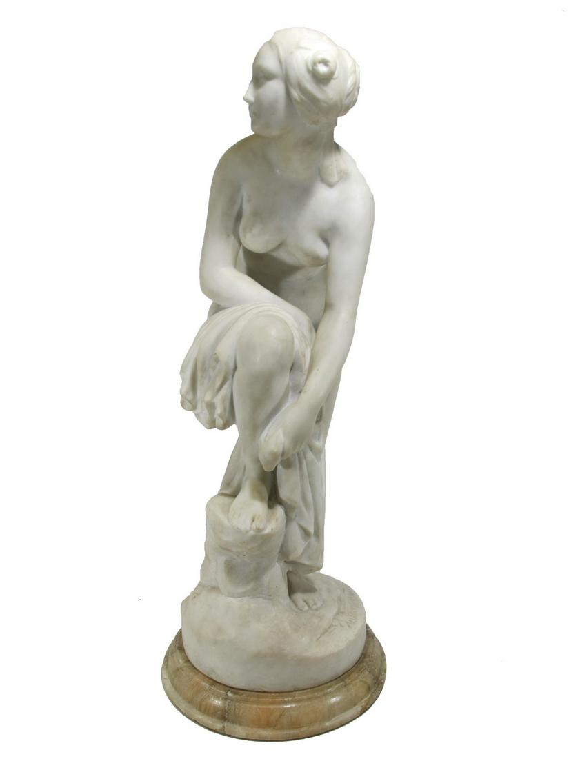 Antique European marble sculpture, signed FALCONNET (1 of 8)