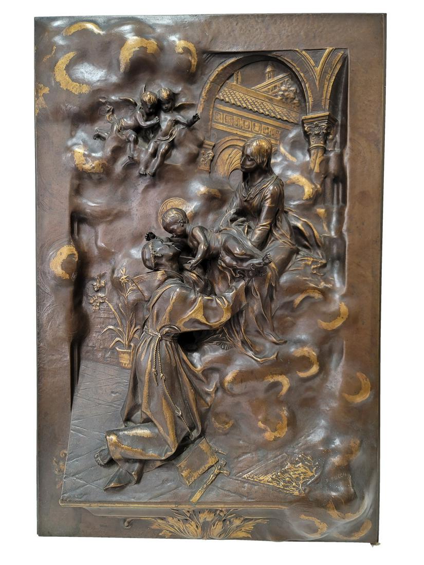 Denys Pierre PUECH (1854-1942) barbedienne bronze wall plaque (1 of 6)