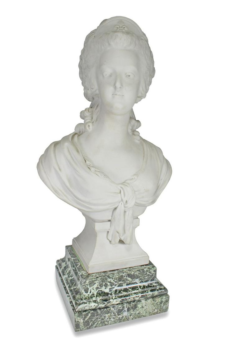 Antique French Sevres bisque & marble bust (1 of 5)