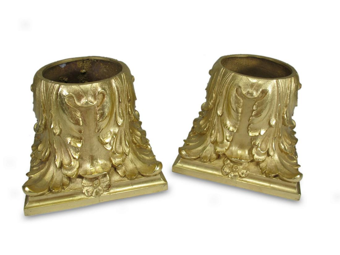 Antique French small gilt bronze capitals (1 of 5)
