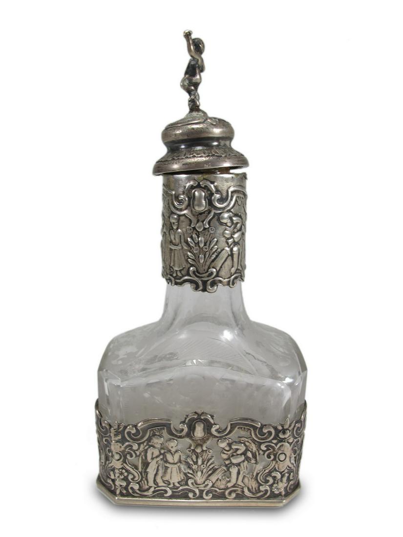 Antique 840 silver & glass bottle from Brazil (1 of 7)