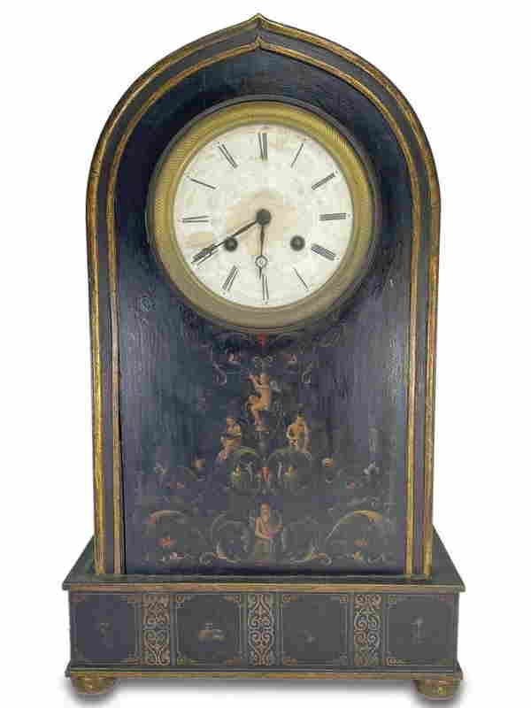 Antique European wood mantel clock (0032) on Jun 09, 2022 Antiques