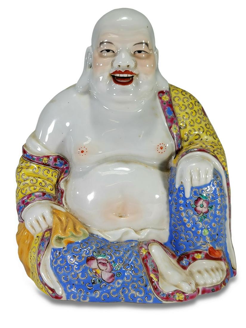 Antique Oriental Buddha porcelain statue (1 of 5)