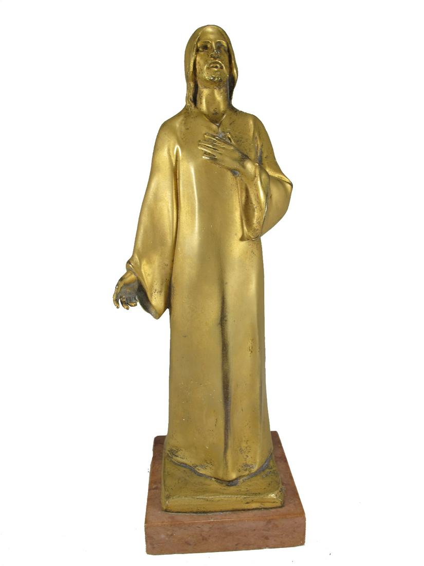 Hans Muller (1873 - 1937) Austrian Jesus bronze sculpture (1 of 8)